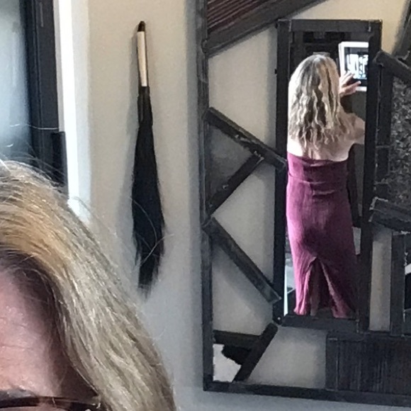 Topshop Burgundy strapless lined Textured Dress - Picture 3 of 6